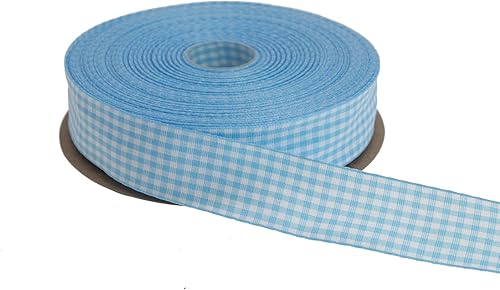 Miniatura 10 de Cinta a cuadros de 50 yardas cada rollo 100% poliéster con borde tejido (14 pulgadas x 50 yardas, rosa)