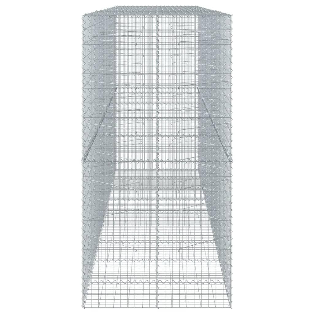 Gabionenkorb mit Deckel, 450 x 100 x 200 cm, Eisen, verzinkt | Montage ohne Werkzeug, Abstandshaken inklusive, vielseitig für Garten und Zaun
