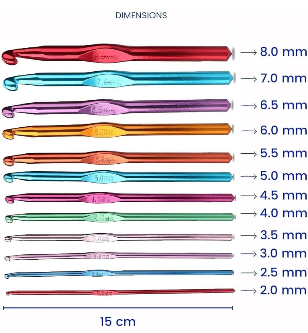 12 Pcs Crochet Hooks - Ergonomic Knitting Needles -2
