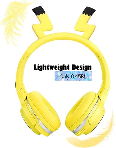 Miniatura 8 de Auriculares inalámbricos para niños, niñas, mujeres, niños, adolescentes, auriculares Bluetooth amarillos para smartphonesiPhoneiPadLlaptopPCTV