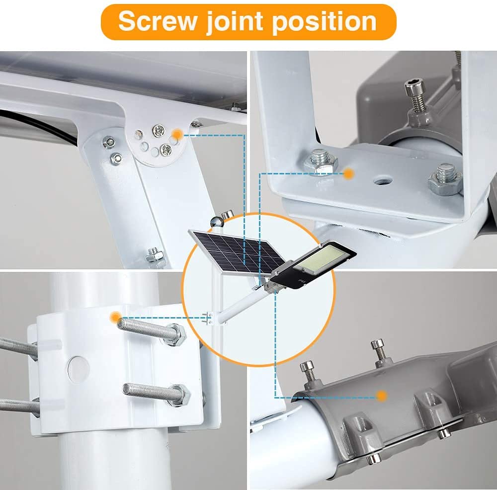 Solarna lampa uliczna na na zewnątrz, reflektor solarny LED, o zmierzchu do świtu, do świtu, na zewnątrz, wodoszczelna lampa solarna z pilotem zdalnego sterowania, kolor biały, 500 W