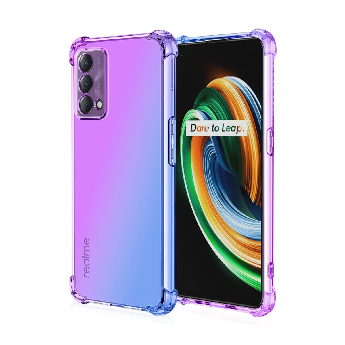 HONLEN Custodia Per Realme GT Master Edition – Effetto Sfumato Trasparente, TPU Morbido Con Airbag Anticaduta, Fiori 7 - 2
