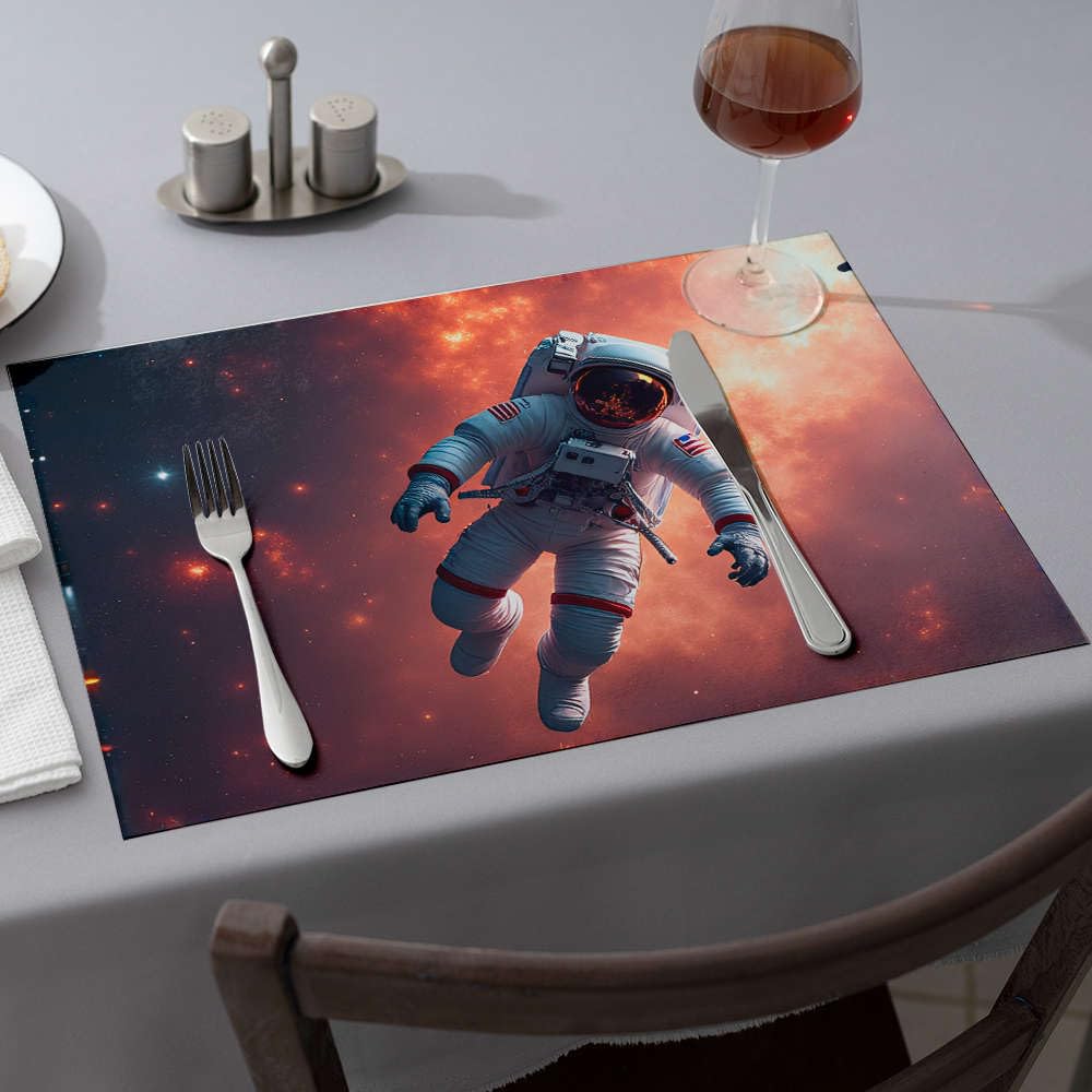 Sets de table décoratifs lavables espace tapis de table astronaute feu lot de 6