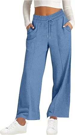 Wide Leg Sweatpants Women High Waisted Baggy Joggers Loose Fit Athletic Sweatpants Soft Lightweight Joggers 2025