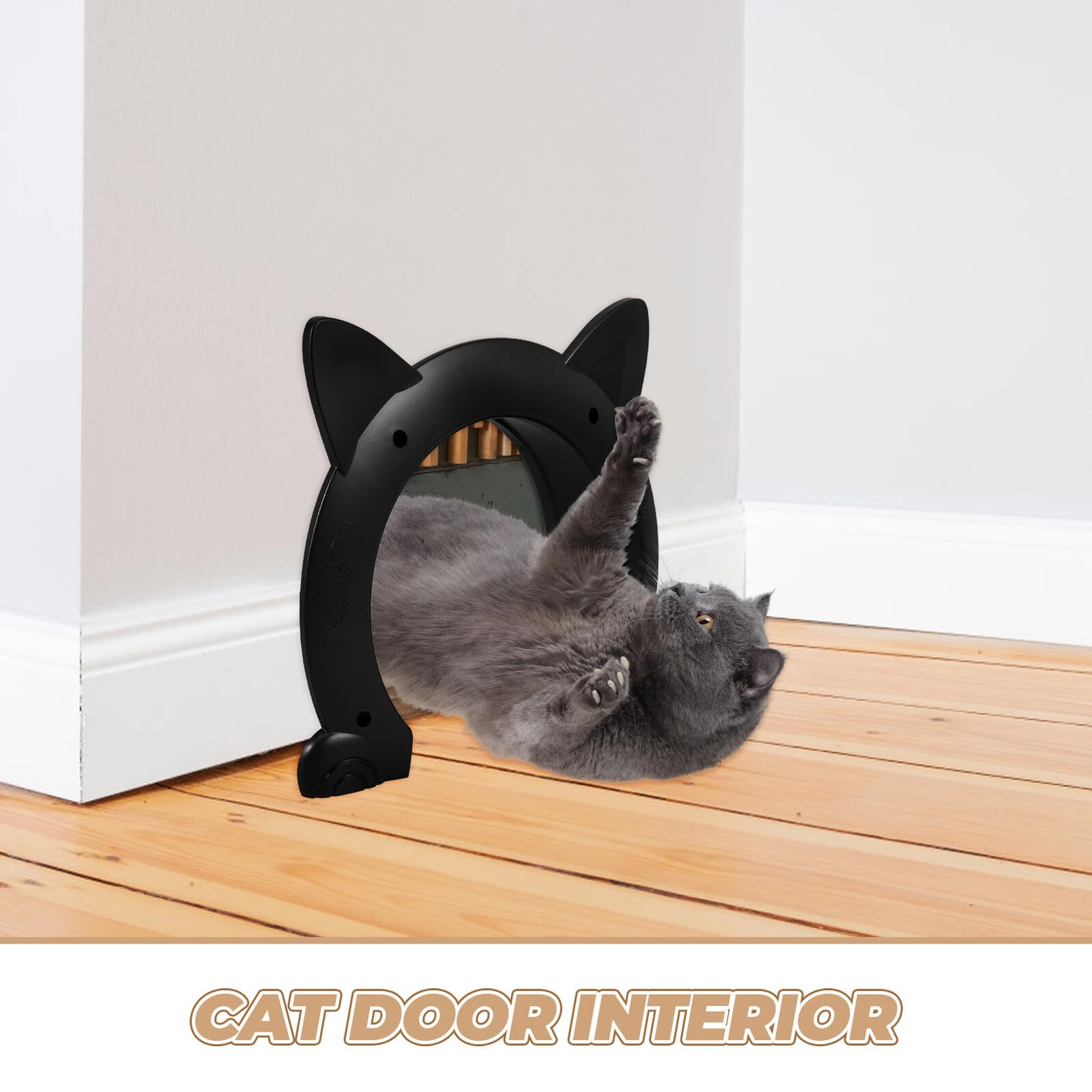 Pet Interior Door Katze Design Robustes Kunststoffmaterial Mittlere Sichere Katzenklappe für Innenbereich Vielseitig für Katzen und Kleine Hunde Einfache Reinigung Langlebig und