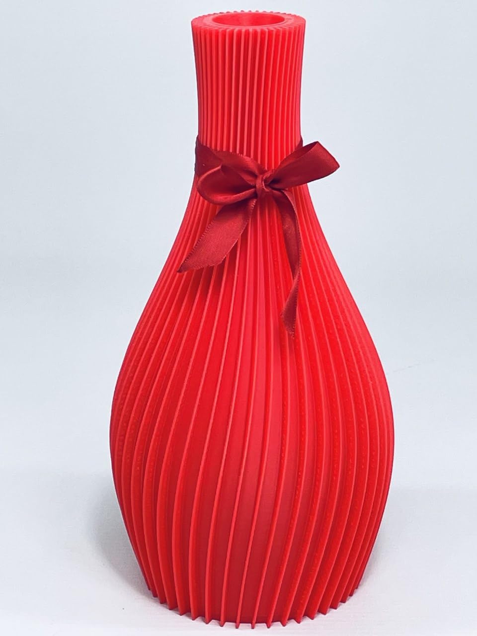 Vase Vortex rouge : grand vase décoratif moderne en céramique design pour salon