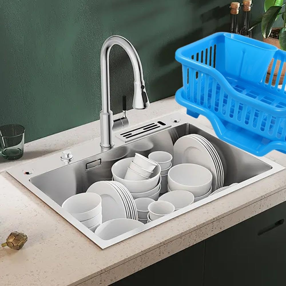 Suszarka do naczyń zlewozmywak odpływ plastikowy uchwyt na łyżkę kosz kuchenny przechowywanie do domowego rozwiązania (zielony) - i oszczędność miejsca