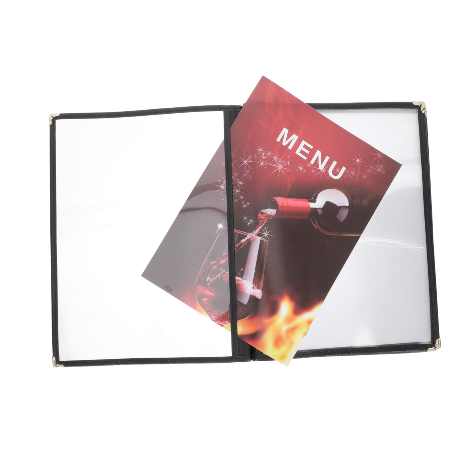 Recipe Book Book Protector Case PVC Fitting Saver Clear Menu Covers Menu Book Waterproof Portable Manu Protector Cover for Menu Portable Menu Cover for Restaurant Black KICHOUSE