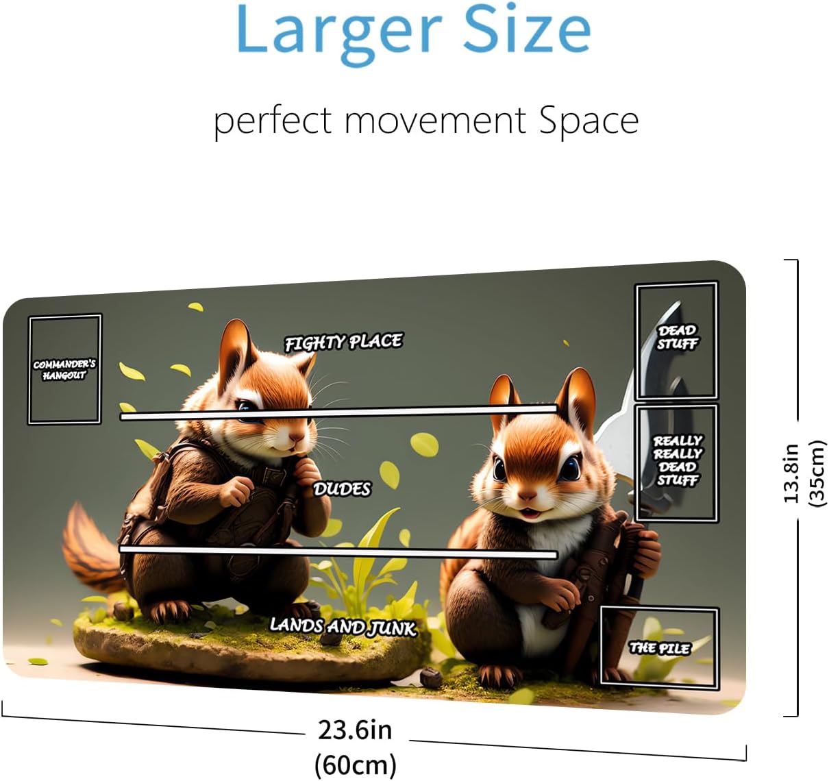 Playmat for MTG, 24x14inches Animal TCG Playmat with Zones for Trading Card Game Smooth Cloth Surface Rubber Base Board Games Playmat MTG Game Mats