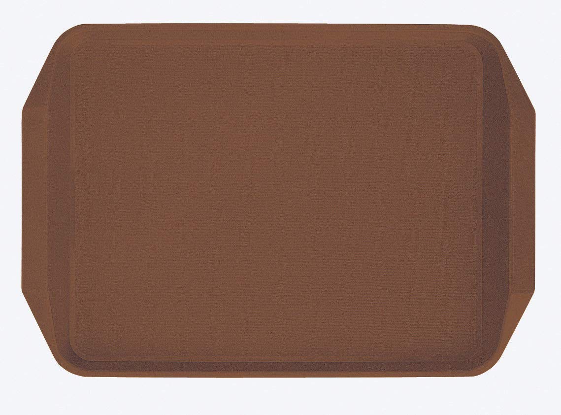 Brown Thermoplastic Rectangle Tray Serving Food Drinks Plastic Lightweight 17" x 12"