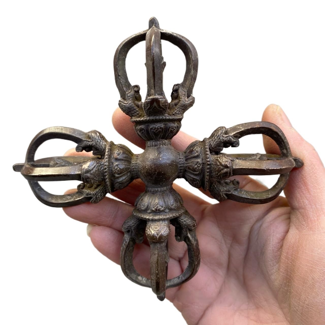 Amazon｜密教法具 十字羯磨 五鈷十字金剛杵 13CM 大サイズ 复古 院仏具