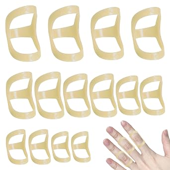 14Pcs Oval 8 Finger Splint,Waterproof Ring Splints for Hypermobility,Trigger Finger Splints,for Thumb Finger Arthritis Stabilizer Brace