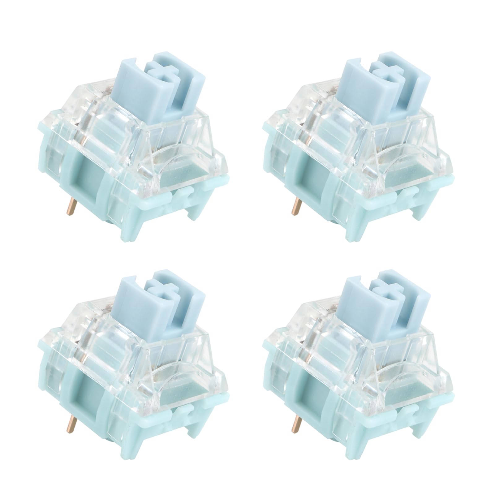 Woedpez TTC Silent Bluish White Switch 3 Pin Tactile Silent for Mechanical Keyboard Mute 42g Gold Plated Spring Bluish White Switch
