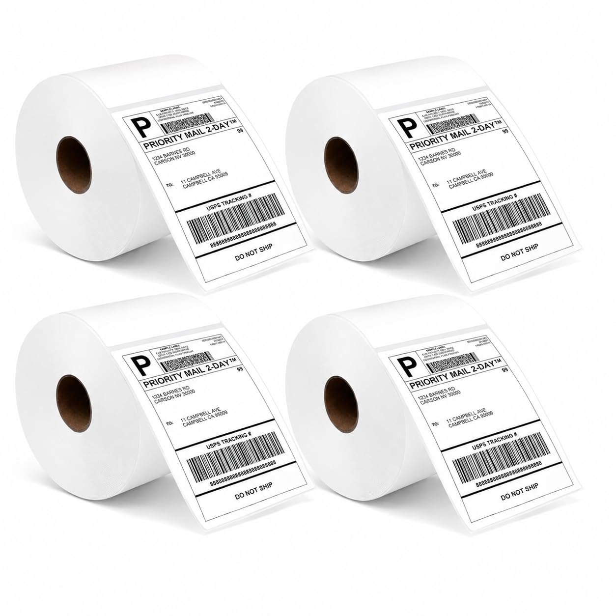 Mharey® 2000 Labels - 100 x 150 mm (4" x 6") Premium Coated Self-Adhesive Direct Thermal Label for Zebra, MUNBYN Printers [ 500 Labels per Roll - 4Rolls]
