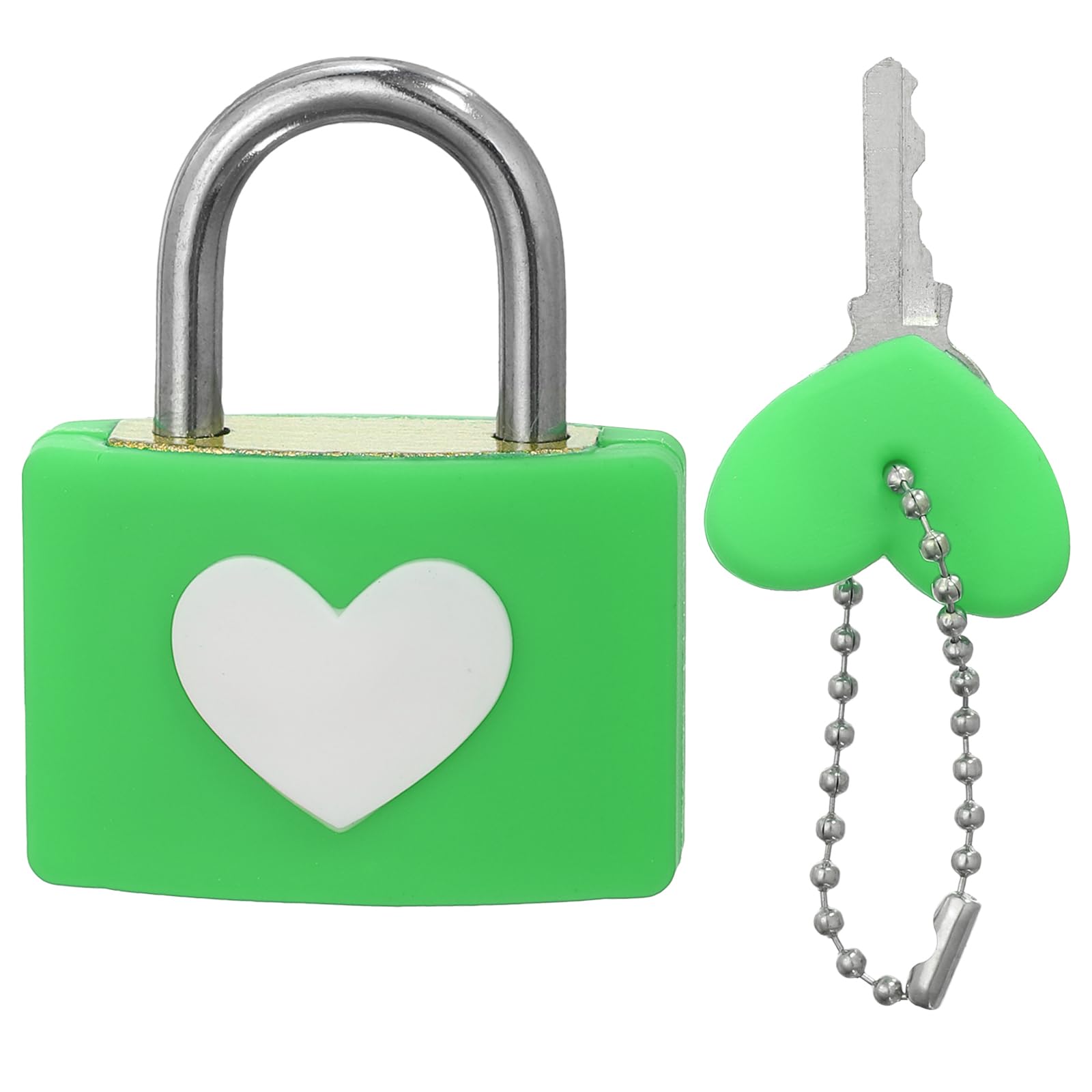 PATIKIL Love Locks Heart Padlock with Key Set, Love Couple Lock Wish Lock Romantic Heart Lock for Lovers Lock Bridge Wedding Anniversary Travel Present, Green