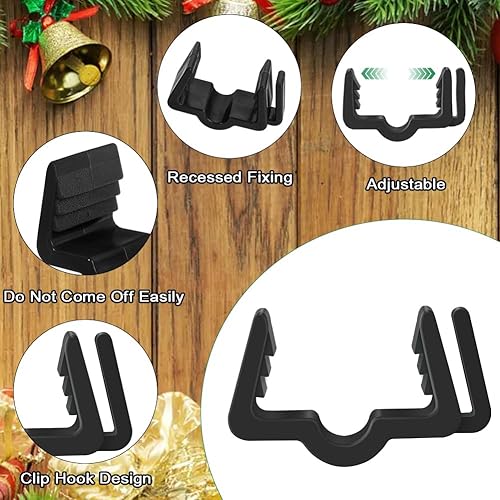 Miniatura 2 de Clips para colgar luces de Navidad de 78 pulgadas, clips para tablero de fascia, ganchos para luces de cubierta, clips de luz de vacaciones para