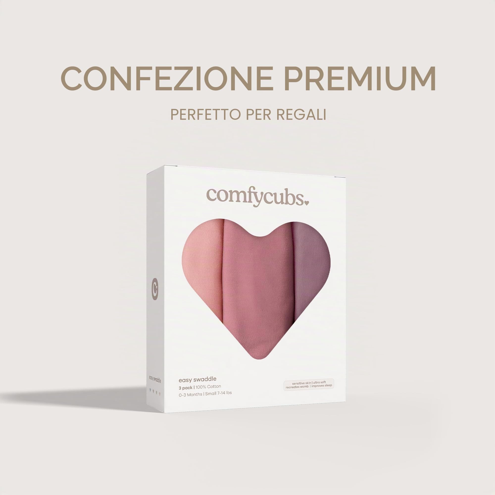 Comfy Cubs Coperta per bambini, coperta fasciante 0-3 mesi, essenziale per neonati, sacco nanna avvolgente, 100% cotone traspirante, per neonati e ragazze, regolabile, confezione da 3 (rosa, malva,