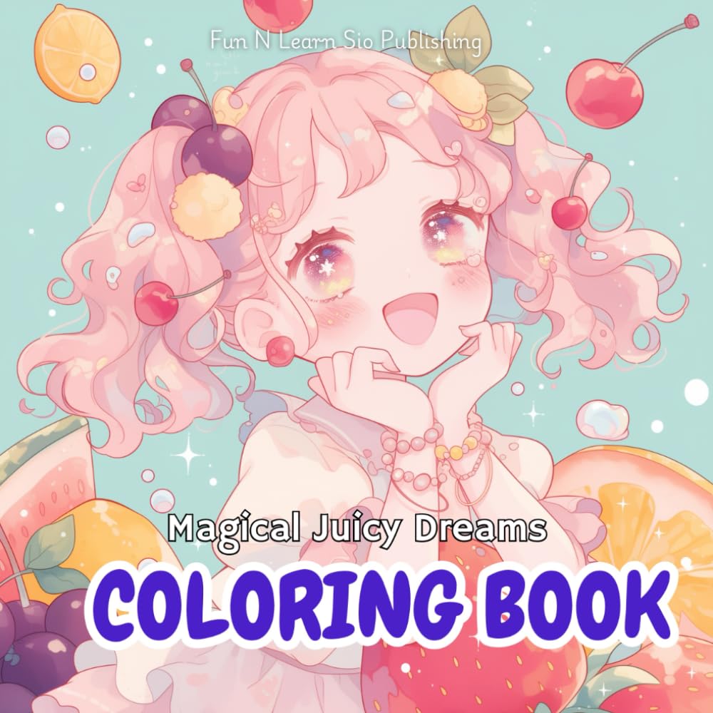 Magical Juicy Dreams COLORING BOOK: A Fantasy Coloring Book Filled with Sweet Fruits & Kawaii Girls! (Magical Girls Coloring Series: A collection of ... featuring cute, kawaii anime-inspired girls)