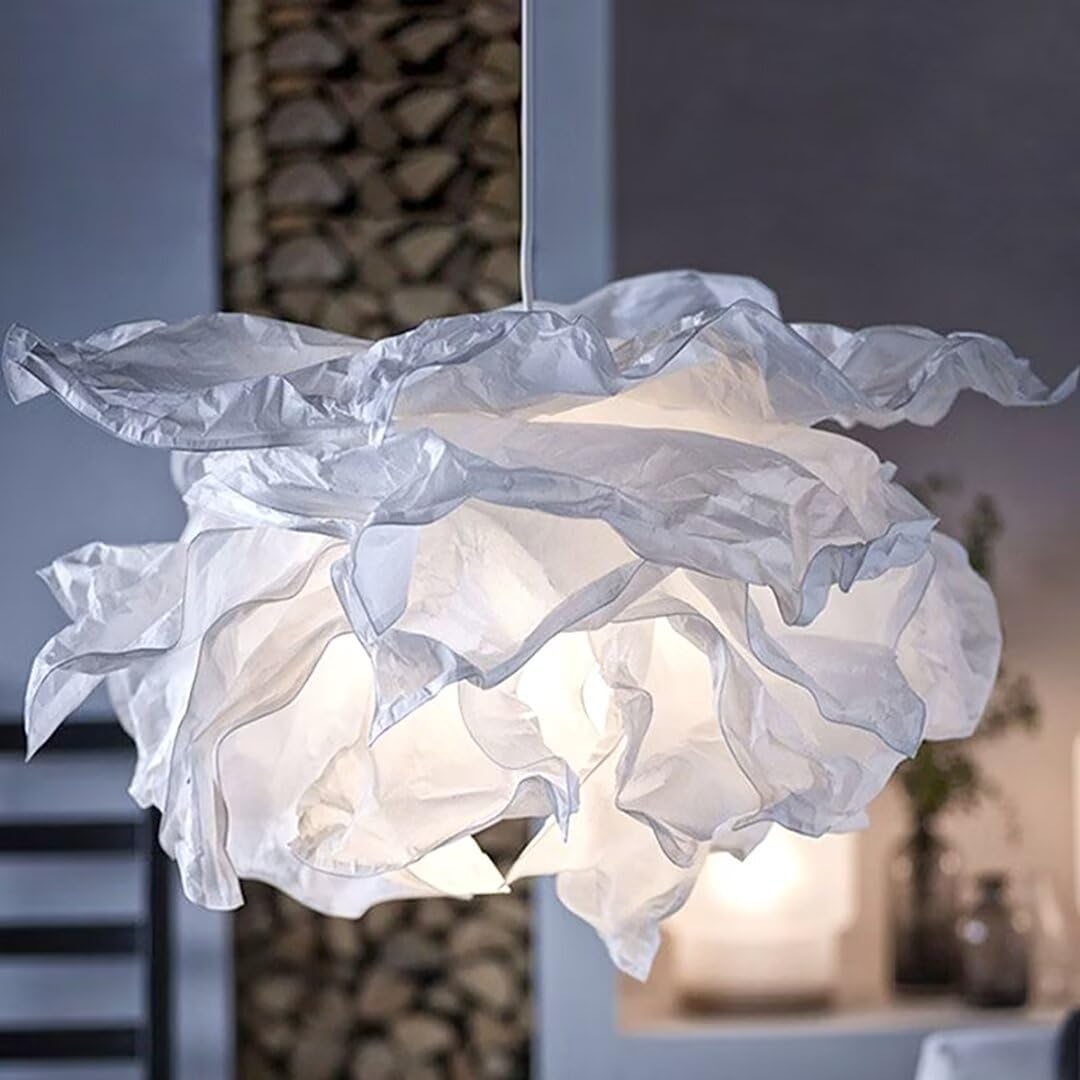 Lampada a sospensione creativa con nuvole di carta fai-da-te, lampada da soffitto con fiori di carta artistica Lampada da soffitto con nuvole decorative per camera da letto, soggiorno, 33,8"