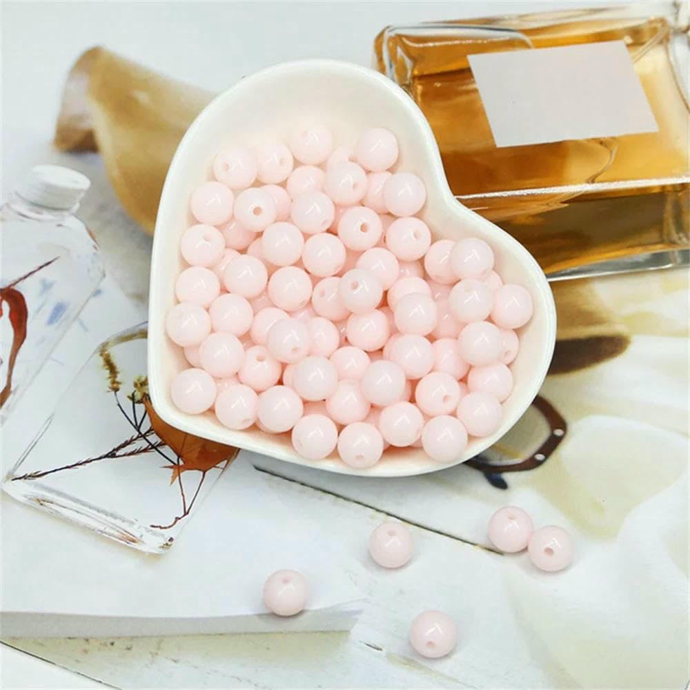 Bolas sueltas de 500 g de cuentas redondas de acrílico de color caramelo de 3 a 12 mm, cuentas espaciadoras para costura y fabricación de joyas, color rosa, 4 a 3,0 mm, 500 g