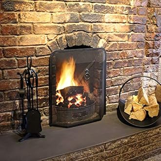 Unibos Fireplace Guard Spark Guard Fire Screen Single Panel Black Transparent New