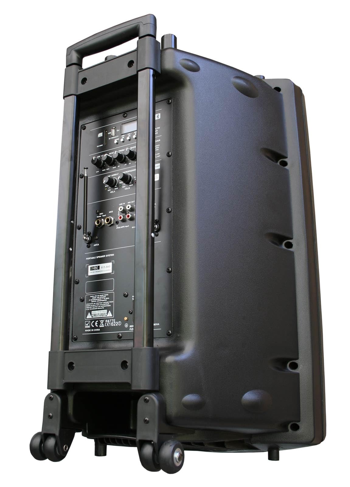 E-Lektron EL38-M MK-III 900W Mobile PA Sound Anlage Partybox Bluetooth Lautsprecher Groß Akku-MP3-USB-SD-FM inkl. 2 UHF Funkmikrofone und Fernbedienung Soundsystem - Mobile Musikbox MP3
