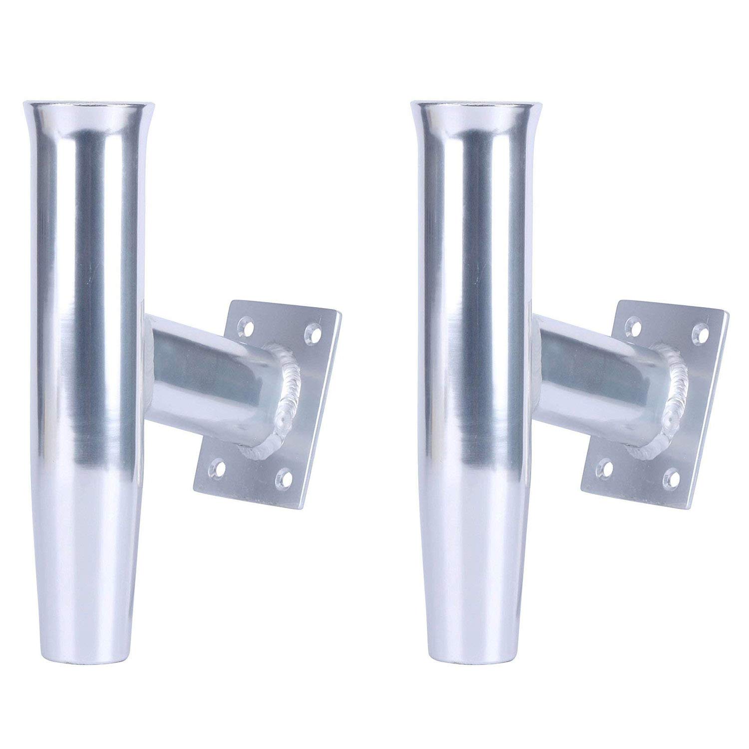 Amarine Made - Supporto per asta singola in alluminio, montaggio a parete, 15 gradi (2 pezzi)
