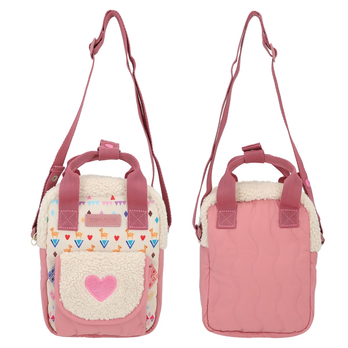 Depesche TopModel Cosy Borsa A Tracolla Piccola Con Peluche - Zainetto Rosa Antico Per Bambine, 22x18x10 Cm