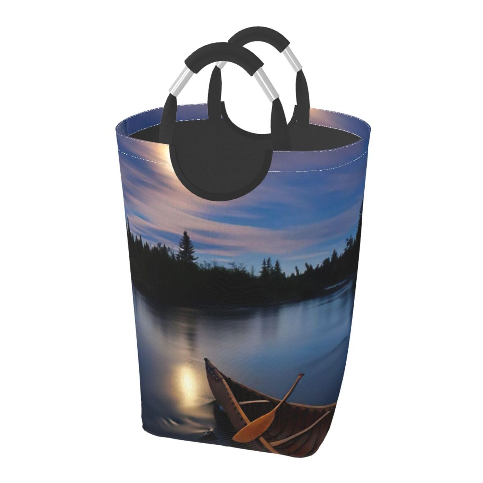 Panier à linge pliable Moonlit Canoë Allagash River grand panier à vêtements 50l Oxford