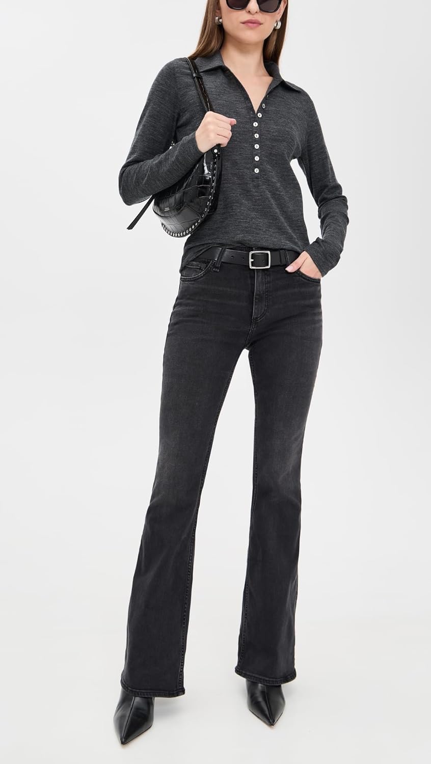 rag & bone Women's Flexi Dahlia Full Length Flare Jeans - Image 3