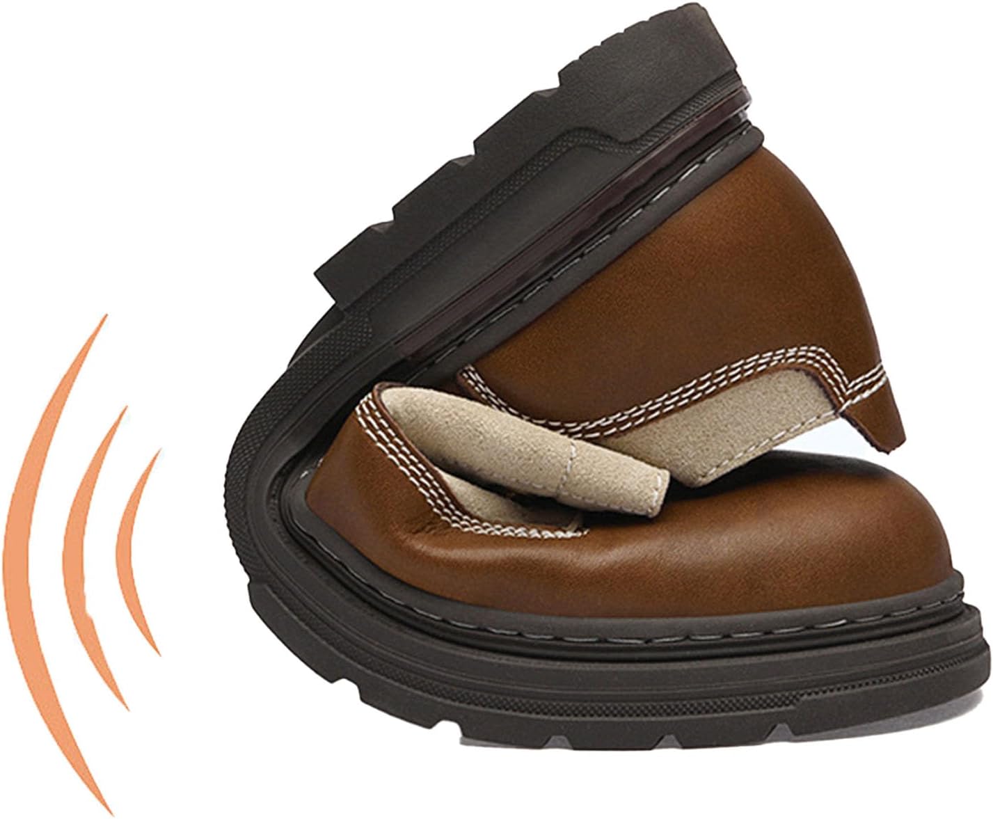 Vintage Oxford Shoes for Men Leather Splice Fashion Lightweight Lug Sole Platform Anti-Slip Retro Dress Derby Sneakers for Causal Work Business - Image 5