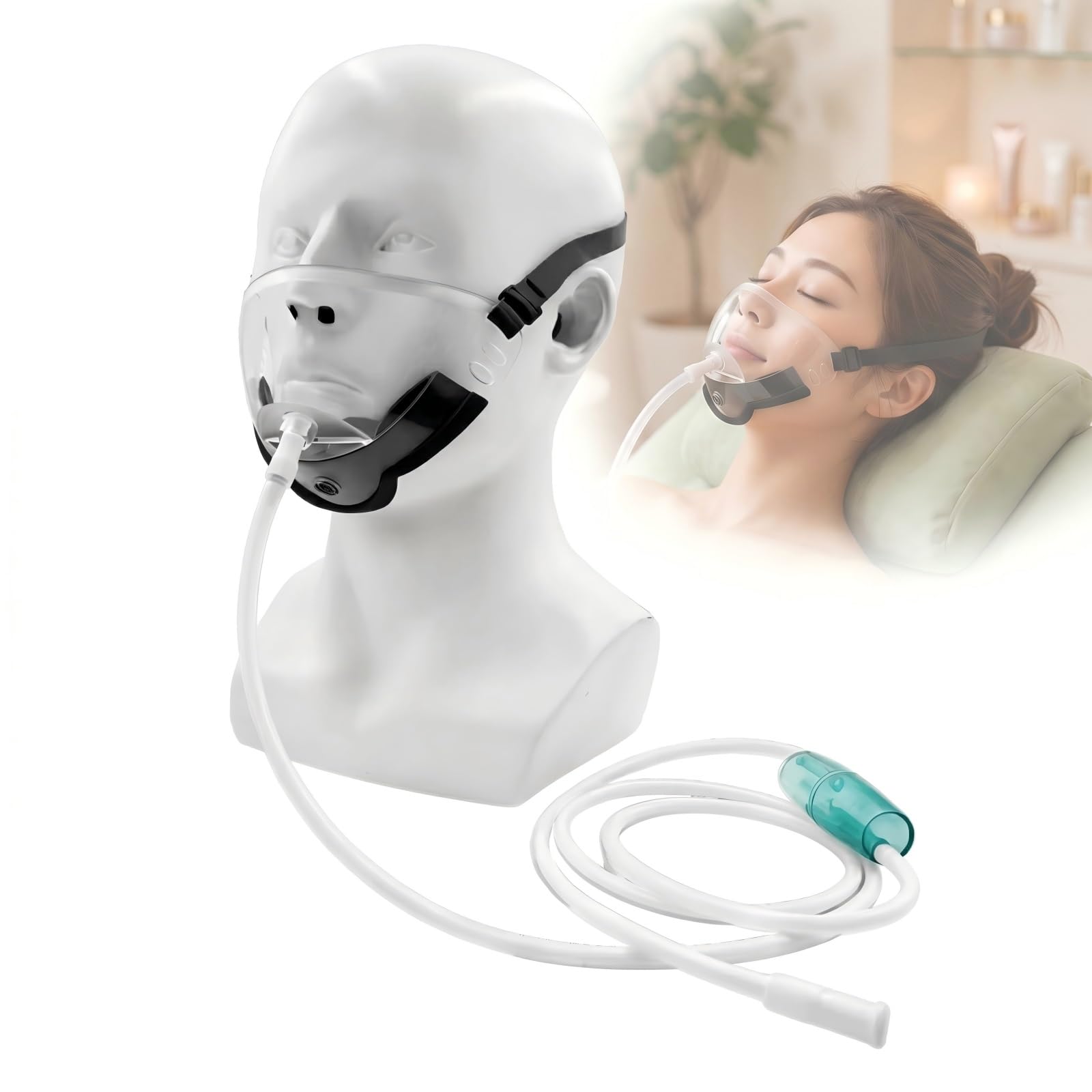 Maska do inhalacji wodorowej, kompatybilna z inhalatorem wodorowym i generatorem, wielokrotnego użytku, bezzapachowa, bezpieczna, bez BPA, łatwa do czyszczenia, wygodne dopasowanie