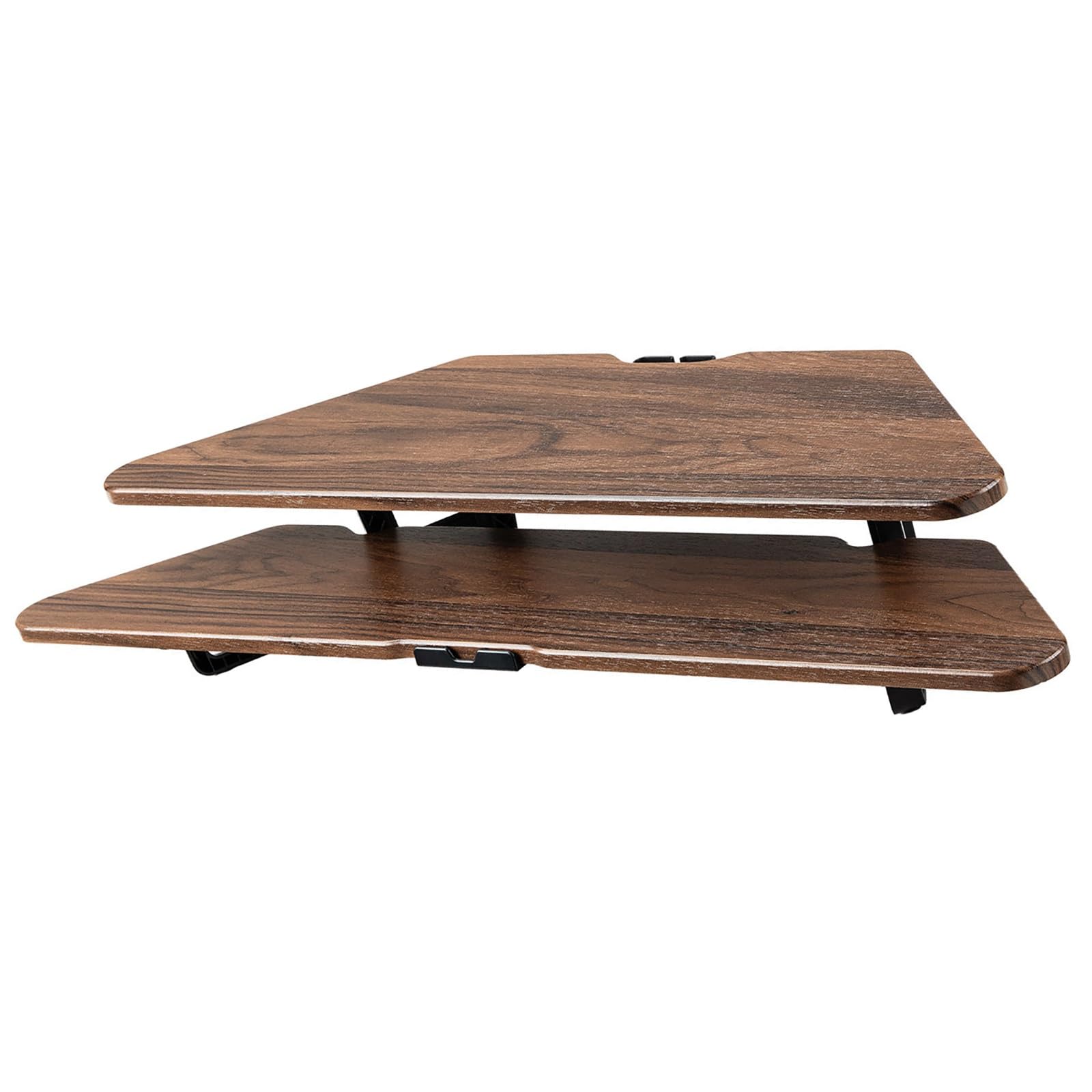 zxhrybh 2-Tier Corner Monitor Stand with Storage Shelf, Ergonomic Desk Organizer Riser with Phone Holder, for Small Home Office, Students & Gamers(Brown)