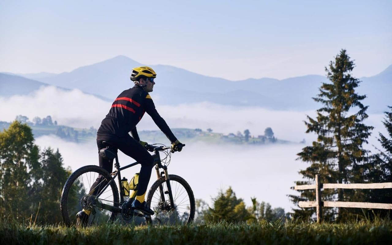 Moxilyn Jersey de ciclismo de invierno para hombre, manga larga, forro polar térmico, clima frío, chaquetas de ciclismo cálidas, bolsillos con cremallera, verde militar, 3XL