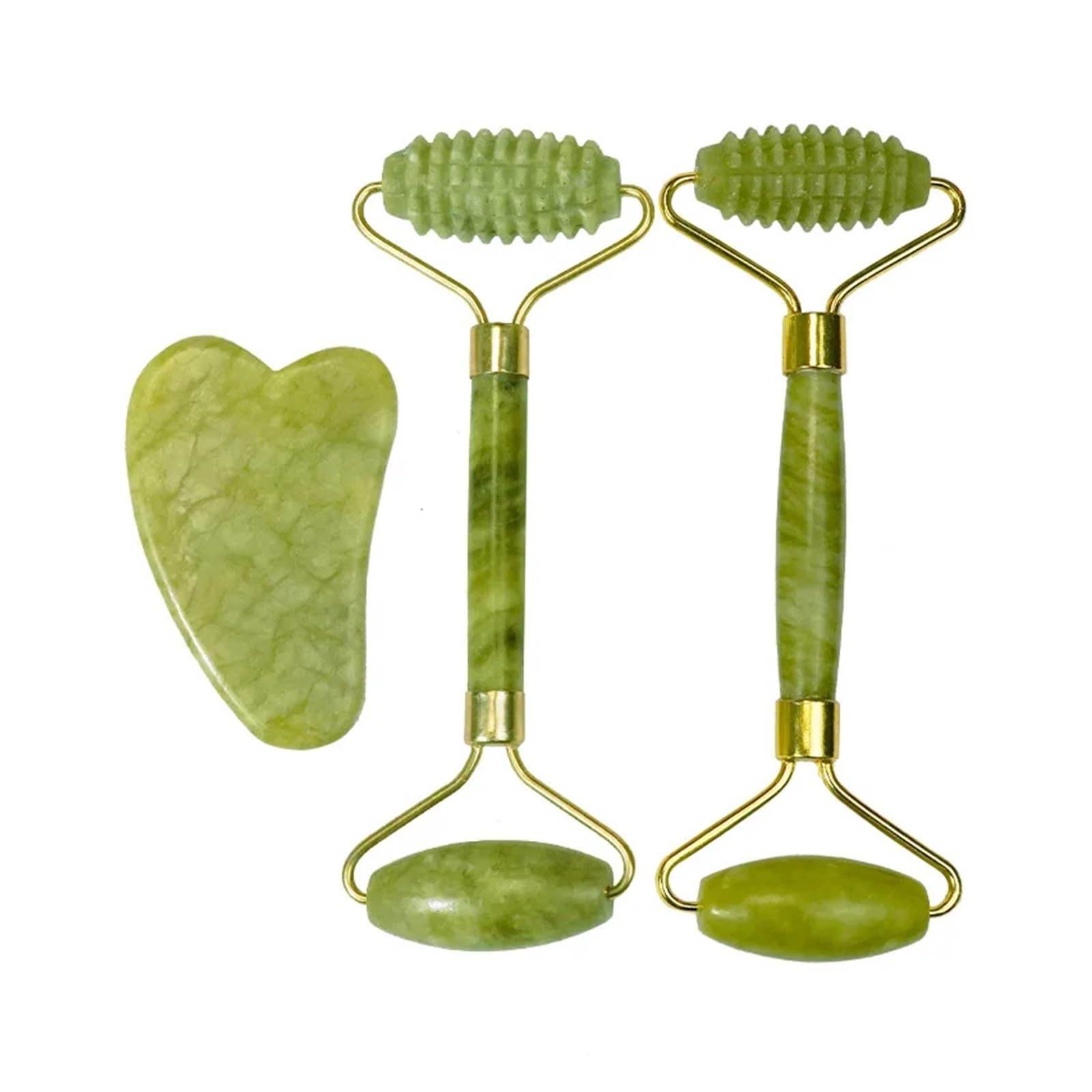 Natürliche Jade-Roller, Massagegerät, Gesicht, Körper, Rücken, Fuß, Massagerolle, Lifting, Anti-Falten, doppelendig, Gua Sha, Stil L