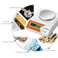 Vista 4 de Balanza analítica de precisión digital de laboratorio de alta precisión, 2.2 lbs x 0.00 oz, balanza electrónica de joyería, báscula de cocina