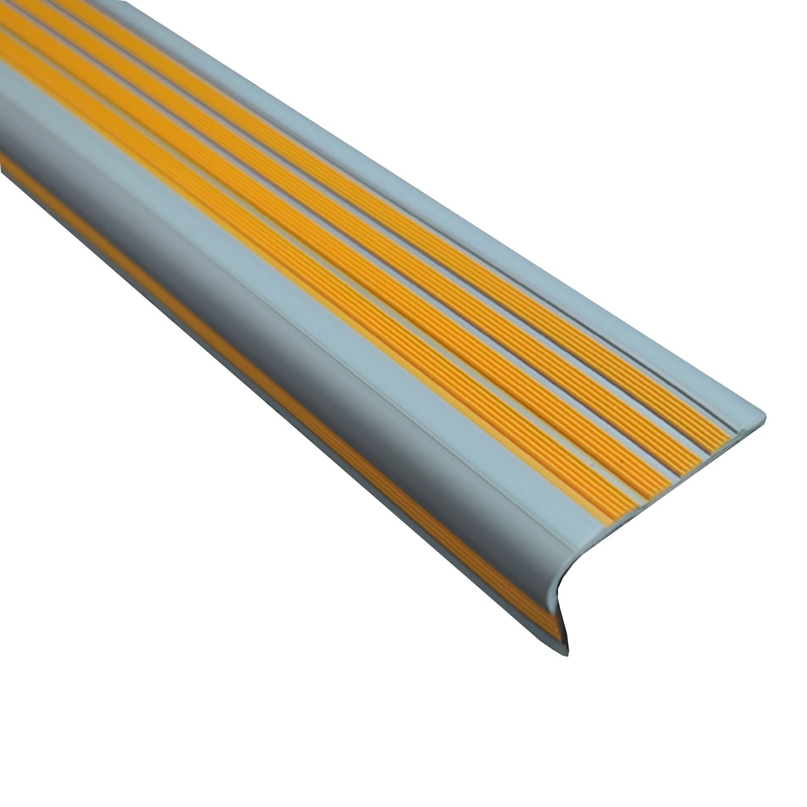 Tiras antideslizantes para peldaños de escalera con tiras reflectantes, autoadhesivas, para uso en exteriores e interiores, color amarillo, paquete de 3 protectores de margen antideslizantes de 50 x