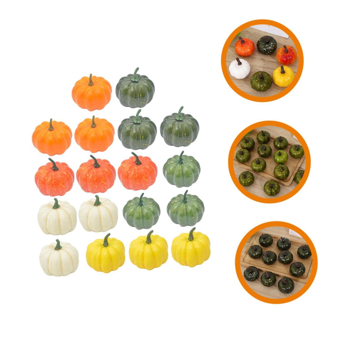 18 Stück Teiliges Künstlicher Kürbisse für Halloween Dekoration für Fotorequisiten Tischdekoration und DIY Projekte Leicht und Bruchsicher