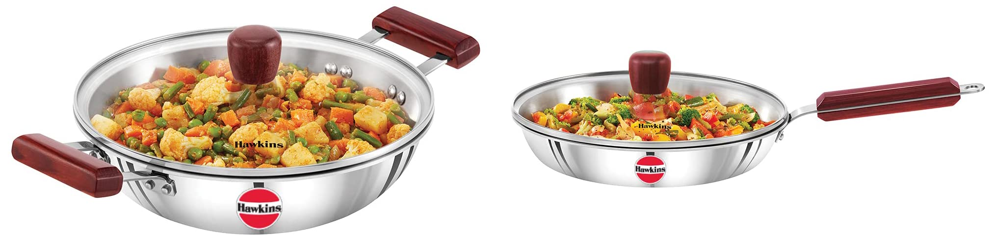 Hawkins Tri-ply Stainless Steel Deep-Fry Pan 2.5 L Frying Pan 26 cm with Glass Lid - Image 1