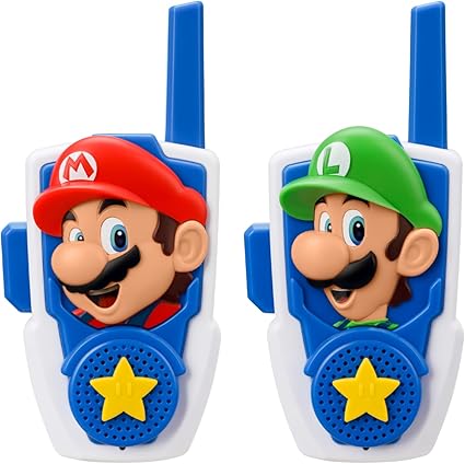 Super Mario Bros Walkie Talkies Kids Toys, Two Way Static Free 2 Way Radios for Indoor or Outdoor Games, Great for Kids