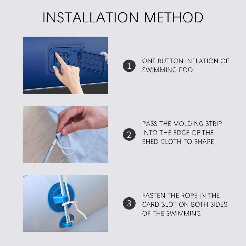 Family Inflatable Swimming Pool, 3-Layer 210 x 150 x 68CM Thick Backyard Swimming Pool, Wireless Inflatable, with Sunshade-Blue_3.18m 3 Floors (Blue 3 (Blue 2.6 Meters 3 Floors)