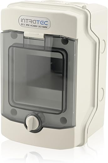 Intratec Sicherungskasten Aufputz, IP65 – Verteilerkasten außen, Feuchtraum-Verteiler für Garten, Keller, Garage und Außenbereich, 1-reihig, 4…