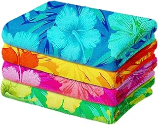 Kaufman - Colorful Hibiscus Beach Towels | 100% Cotton with Ends Hemmed ...