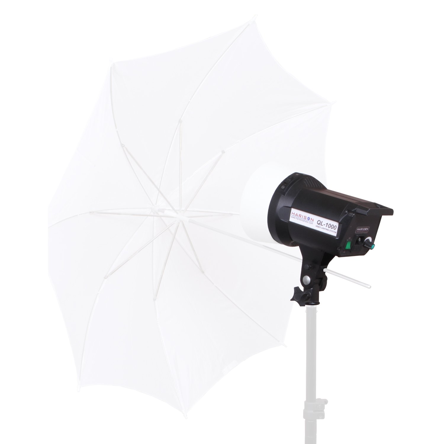 HARISON QL-1000 with a white photographic umbrella attached