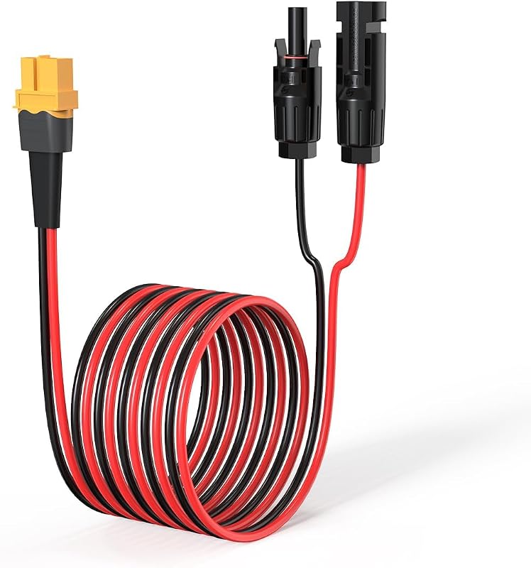 Cabo de Extensão Solar 12 AWG com Conectores XT60 e Solar, 15,24 m, ELFCULB