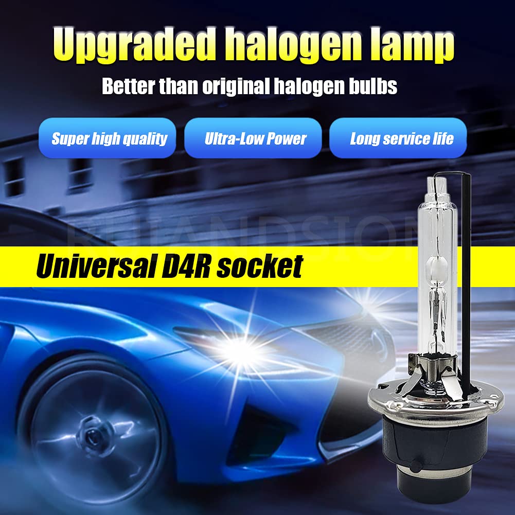 Ruiandsion D4R Xenon Brenner 4300K Warm White 12V Superhelles HID Fahrzeugscheinwerferbirne(2er Pack)