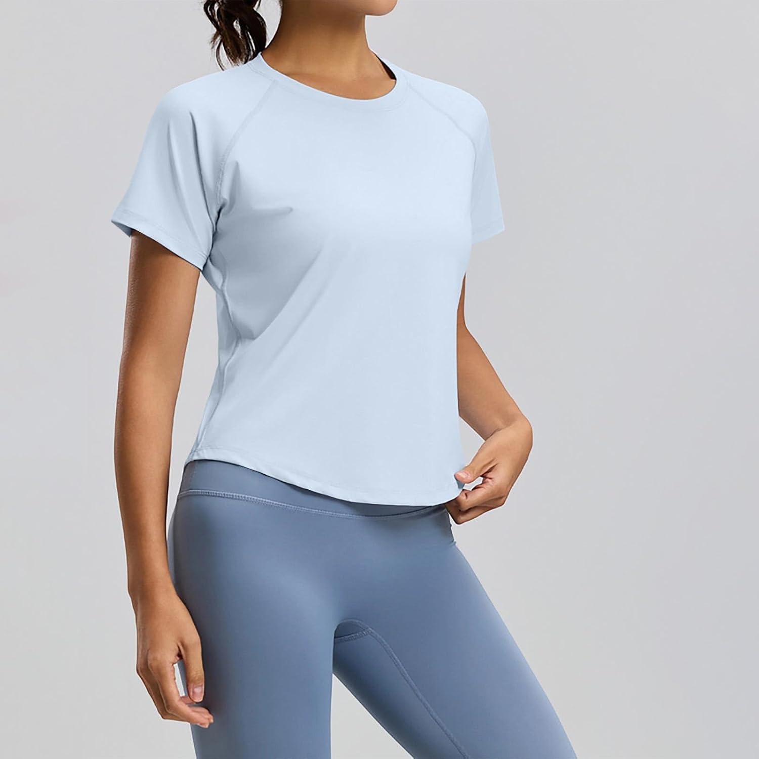Soft Workout Tops for Women Short Sleeve Crew Neck Breathable Loose Fit Yoga Blouses Comfy Quick Dry Gym Shirts