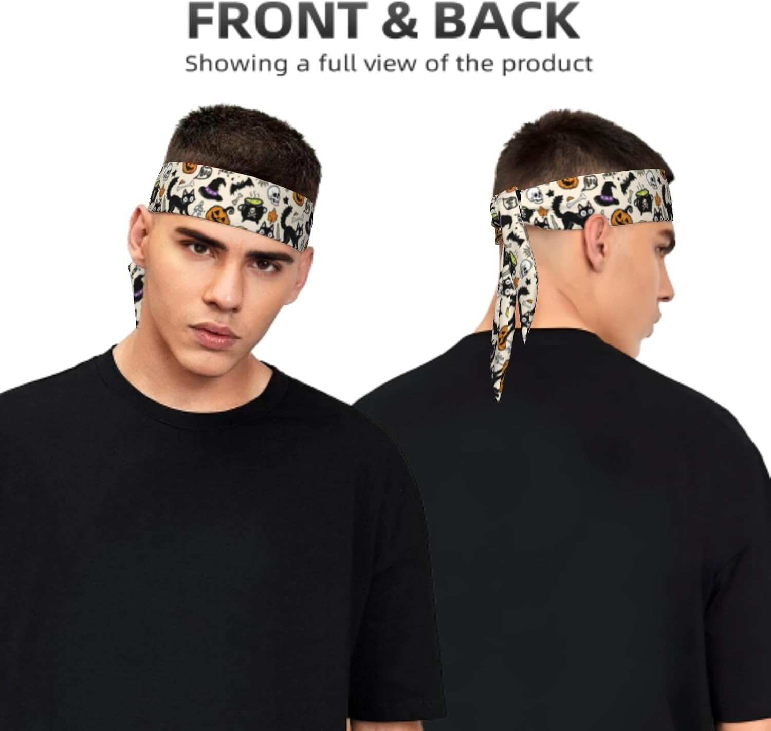 Sports Tie Headband Bandana Running Athletic Sweat Band Elastic Adjustable Sport Head Tie for Men Women Head Ties Ninja Tie Headbands Tennis Sweatbands Soccer Basketball Teams Running Head Band image 3