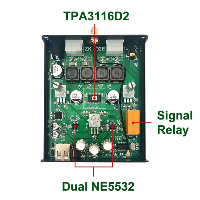 TPA3116D2 2 * 50W Bluetooth 5,0 Amplificador de Potencia de Audio estéreo HiFi Clase D Digital TPA3116 Ecualizador USB Mini Amplificador de música