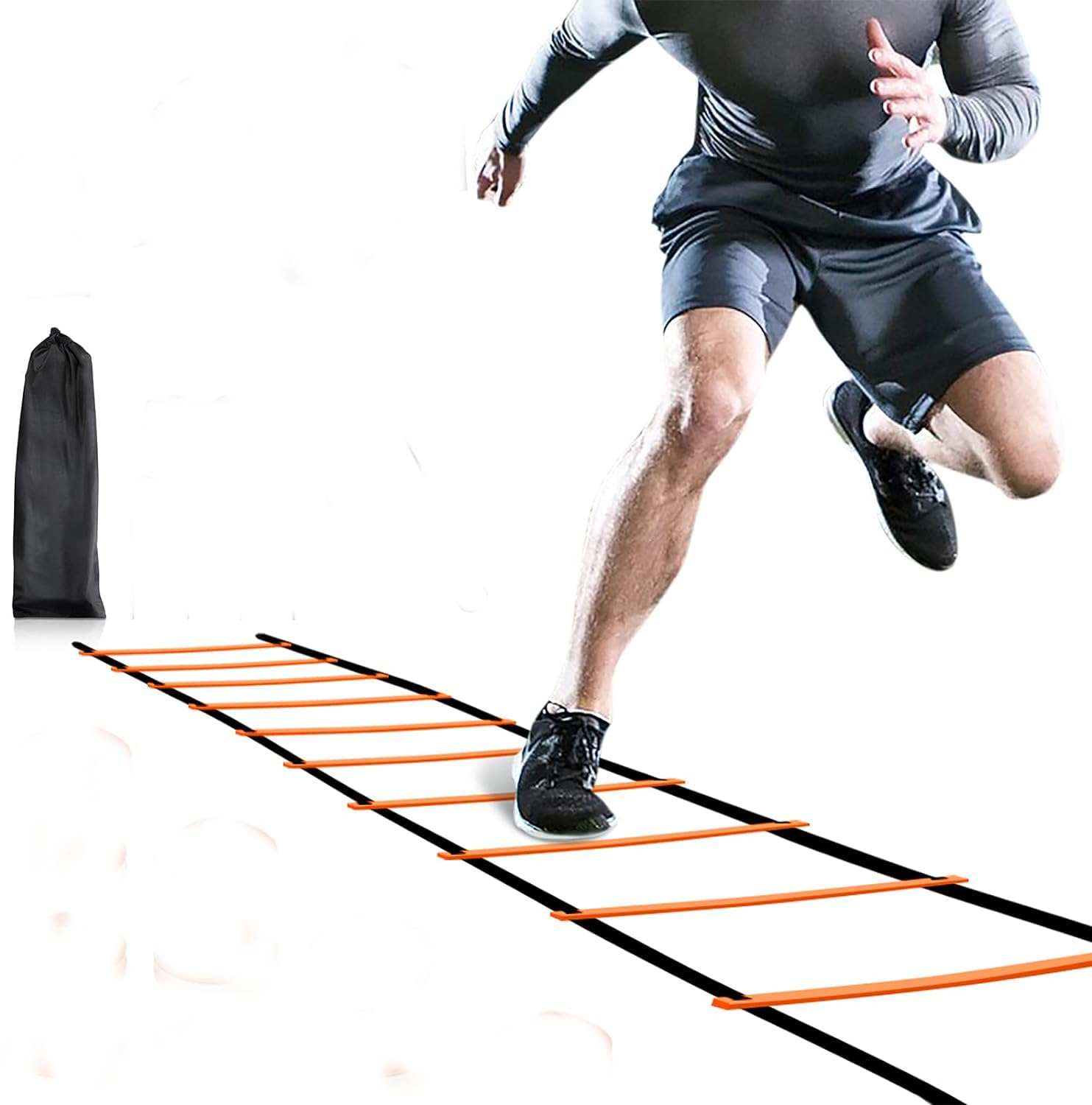 Leosportz Sports Super Speed Agility Ladder for Track and Field Sports Training 4 Meter (Orange) (4 Meter, Orange) (Orange)-image-42